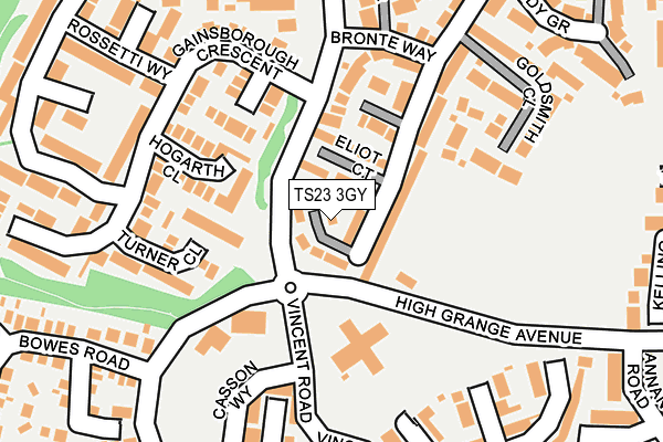 TS23 3GY map - OS OpenMap – Local (Ordnance Survey)