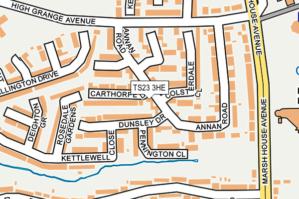 TS23 3HE map - OS OpenMap – Local (Ordnance Survey)