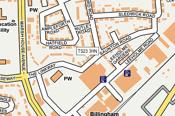 TS23 3HN map - OS OpenMap – Local (Ordnance Survey)