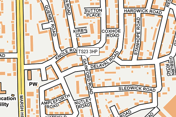 TS23 3HP map - OS OpenMap – Local (Ordnance Survey)