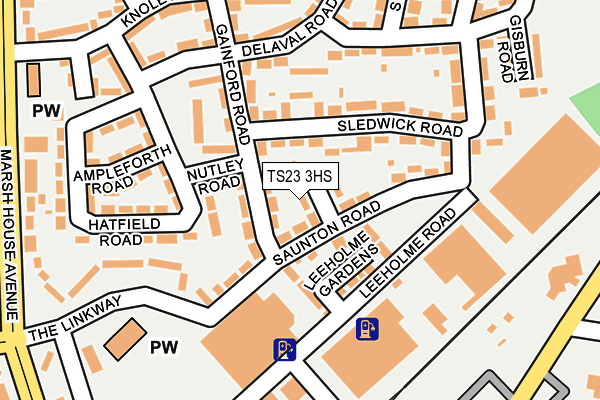 TS23 3HS map - OS OpenMap – Local (Ordnance Survey)