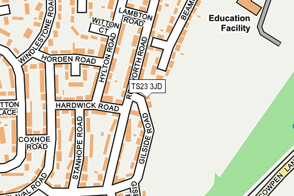 TS23 3JD map - OS OpenMap – Local (Ordnance Survey)