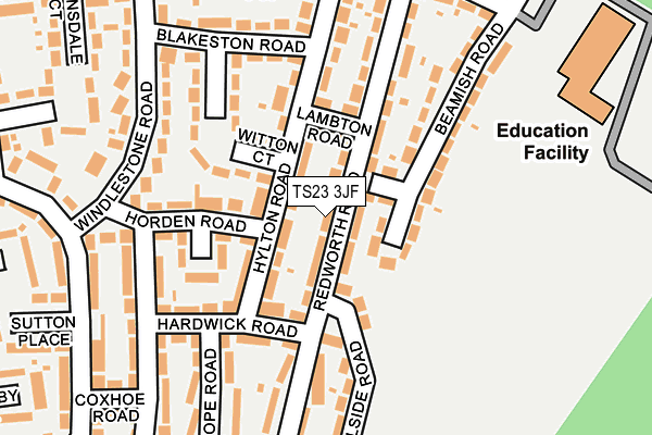 TS23 3JF map - OS OpenMap – Local (Ordnance Survey)