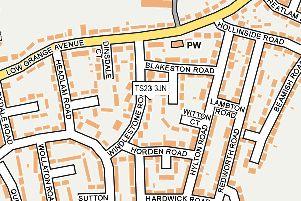 TS23 3JN map - OS OpenMap – Local (Ordnance Survey)