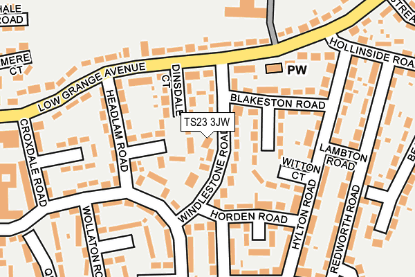 TS23 3JW map - OS OpenMap – Local (Ordnance Survey)