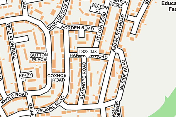 TS23 3JX map - OS OpenMap – Local (Ordnance Survey)