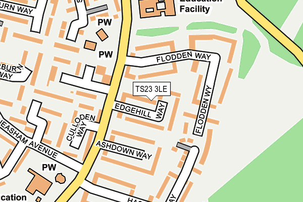 TS23 3LE map - OS OpenMap – Local (Ordnance Survey)