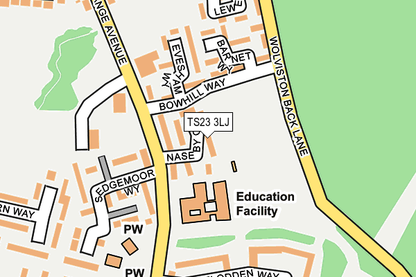 TS23 3LJ map - OS OpenMap – Local (Ordnance Survey)