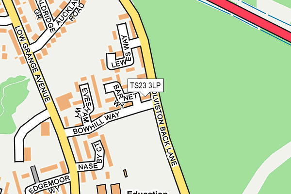 TS23 3LP map - OS OpenMap – Local (Ordnance Survey)