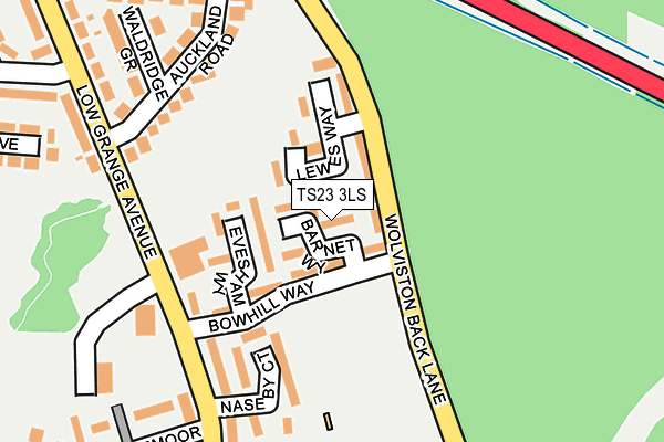 TS23 3LS map - OS OpenMap – Local (Ordnance Survey)
