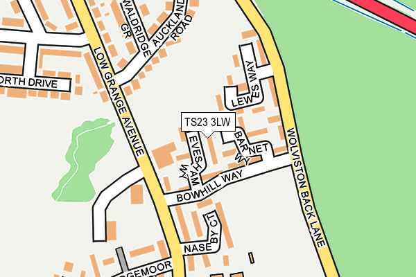 TS23 3LW map - OS OpenMap – Local (Ordnance Survey)