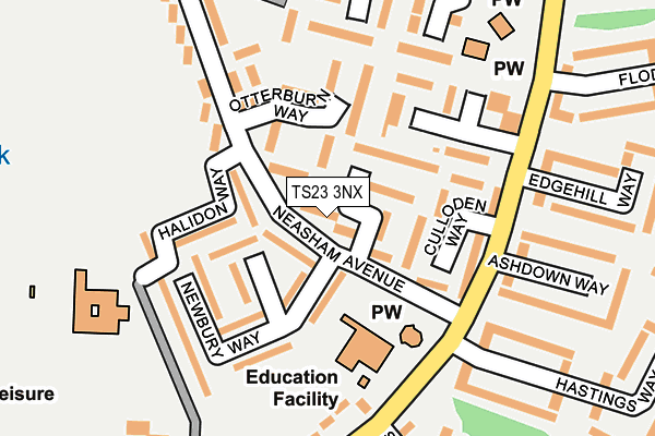 TS23 3NX map - OS OpenMap – Local (Ordnance Survey)