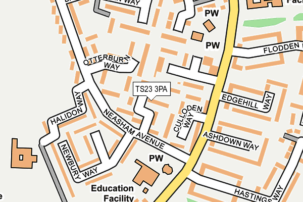 TS23 3PA map - OS OpenMap – Local (Ordnance Survey)