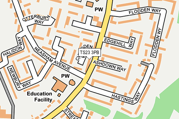 TS23 3PB map - OS OpenMap – Local (Ordnance Survey)