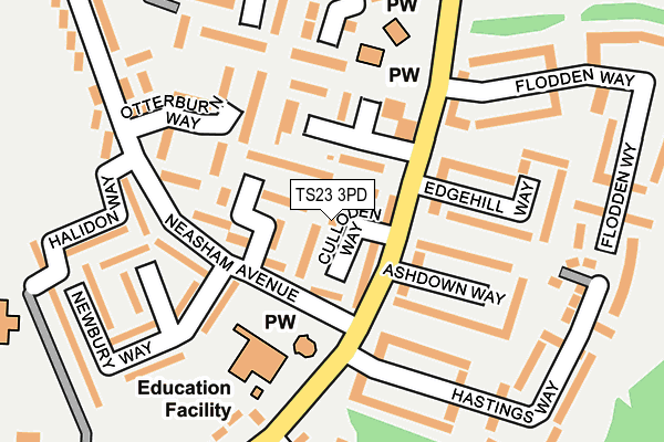 TS23 3PD map - OS OpenMap – Local (Ordnance Survey)