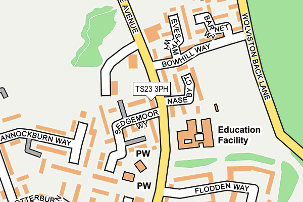 TS23 3PH map - OS OpenMap – Local (Ordnance Survey)