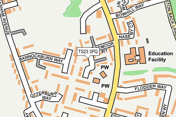 TS23 3PQ map - OS OpenMap – Local (Ordnance Survey)