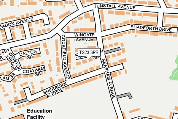 TS23 3PR map - OS OpenMap – Local (Ordnance Survey)