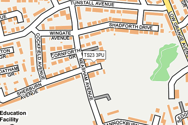 TS23 3PU map - OS OpenMap – Local (Ordnance Survey)