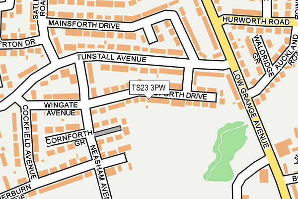 TS23 3PW map - OS OpenMap – Local (Ordnance Survey)