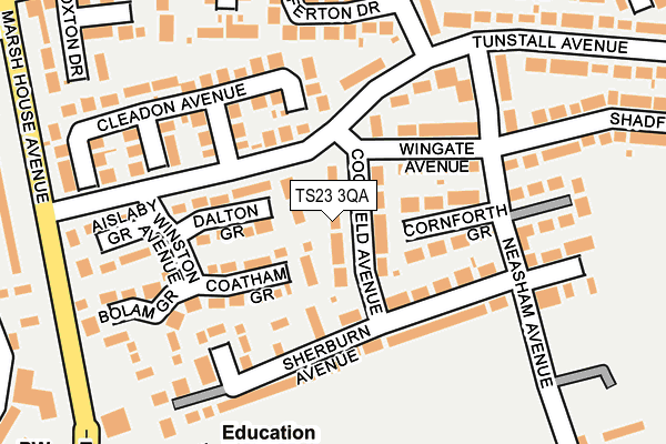 TS23 3QA map - OS OpenMap – Local (Ordnance Survey)