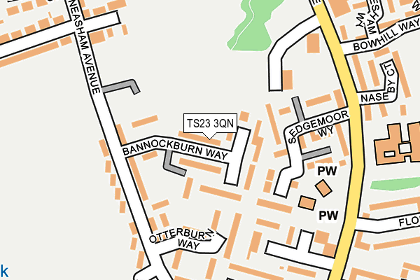 TS23 3QN map - OS OpenMap – Local (Ordnance Survey)