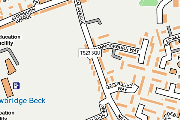 TS23 3QU map - OS OpenMap – Local (Ordnance Survey)