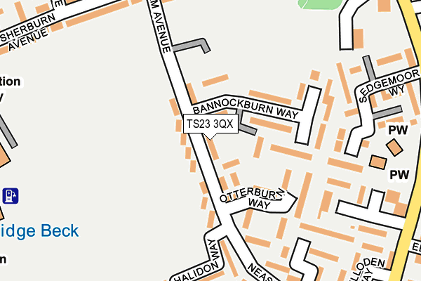 TS23 3QX map - OS OpenMap – Local (Ordnance Survey)