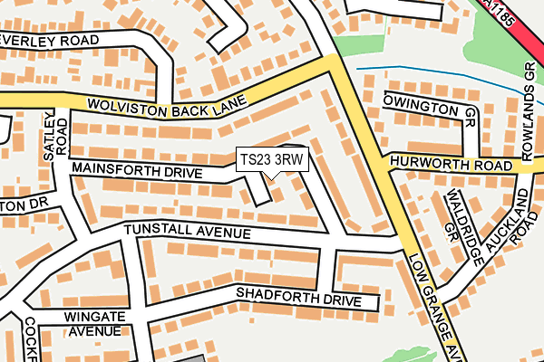 TS23 3RW map - OS OpenMap – Local (Ordnance Survey)