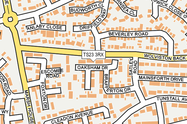 TS23 3RX map - OS OpenMap – Local (Ordnance Survey)
