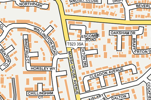 TS23 3SA map - OS OpenMap – Local (Ordnance Survey)