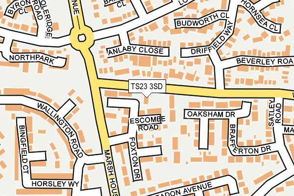 TS23 3SD map - OS OpenMap – Local (Ordnance Survey)