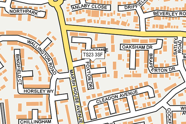 TS23 3SF map - OS OpenMap – Local (Ordnance Survey)