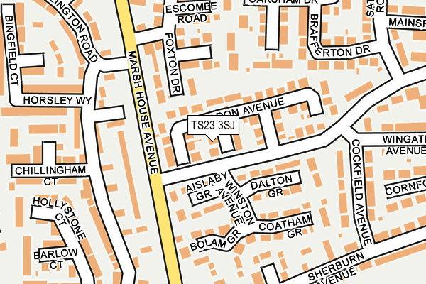 TS23 3SJ map - OS OpenMap – Local (Ordnance Survey)