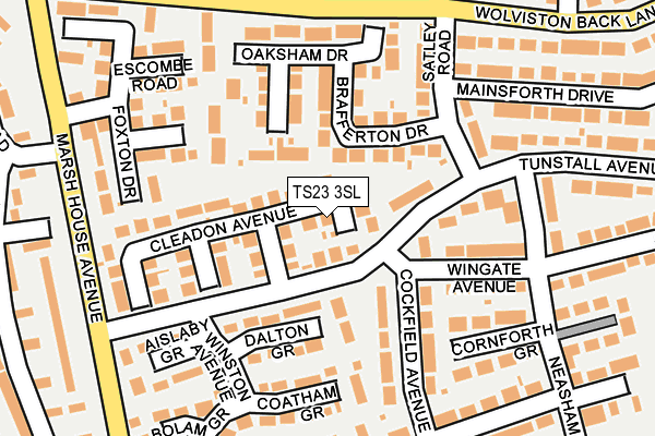 TS23 3SL map - OS OpenMap – Local (Ordnance Survey)