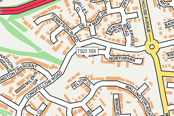 TS23 3SX map - OS OpenMap – Local (Ordnance Survey)