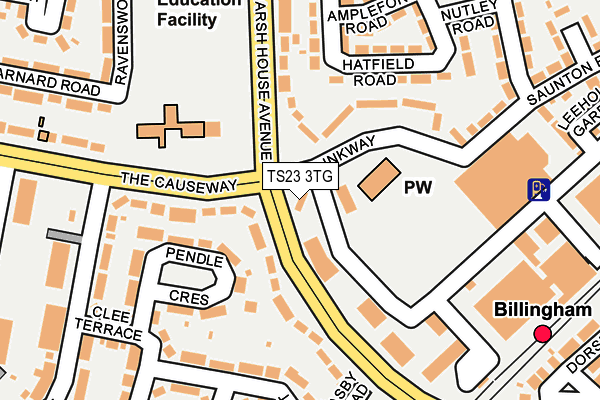 TS23 3TG map - OS OpenMap – Local (Ordnance Survey)