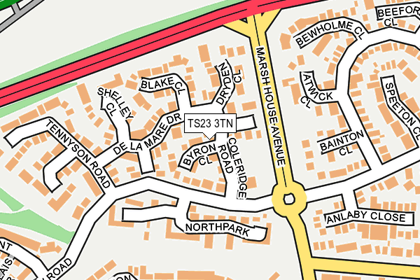 TS23 3TN map - OS OpenMap – Local (Ordnance Survey)