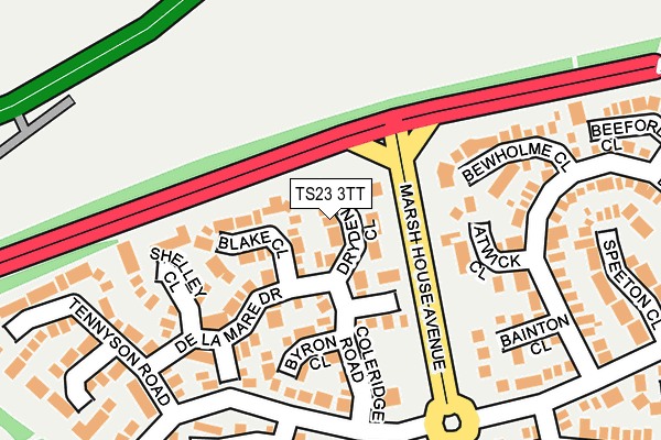 TS23 3TT map - OS OpenMap – Local (Ordnance Survey)