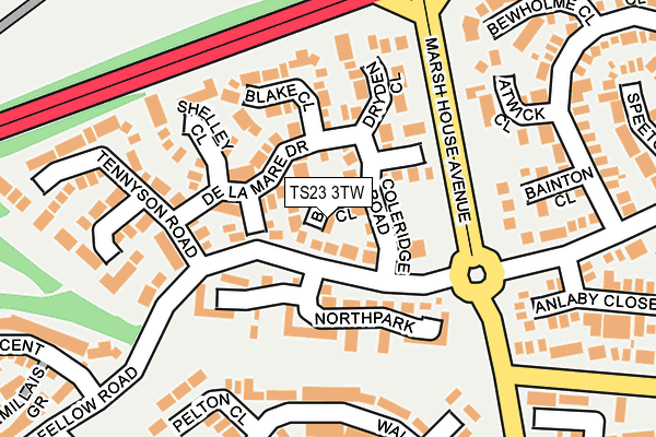 TS23 3TW map - OS OpenMap – Local (Ordnance Survey)