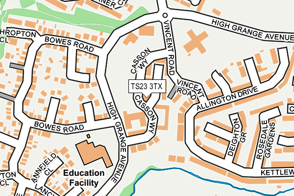 TS23 3TX map - OS OpenMap – Local (Ordnance Survey)