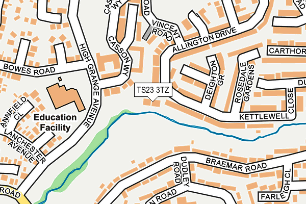 TS23 3TZ map - OS OpenMap – Local (Ordnance Survey)