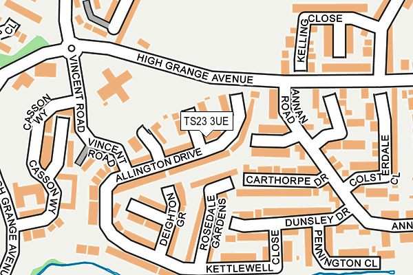 TS23 3UE map - OS OpenMap – Local (Ordnance Survey)