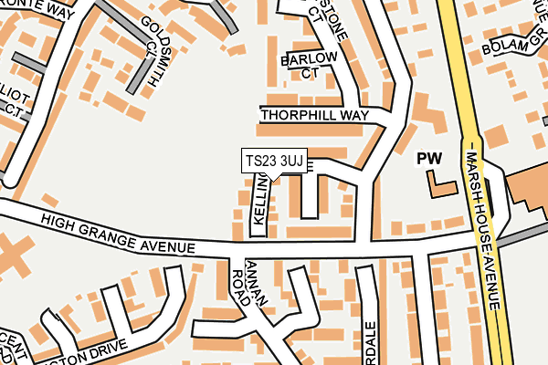 TS23 3UJ map - OS OpenMap – Local (Ordnance Survey)