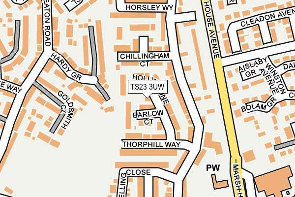 TS23 3UW map - OS OpenMap – Local (Ordnance Survey)