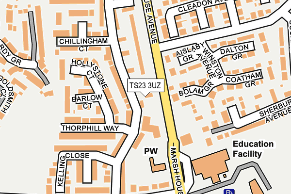 TS23 3UZ map - OS OpenMap – Local (Ordnance Survey)