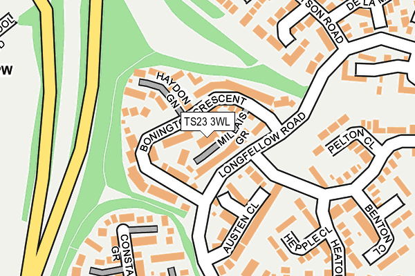TS23 3WL map - OS OpenMap – Local (Ordnance Survey)