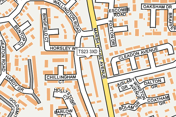 TS23 3XD map - OS OpenMap – Local (Ordnance Survey)