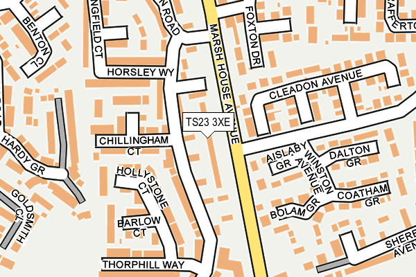 TS23 3XE map - OS OpenMap – Local (Ordnance Survey)