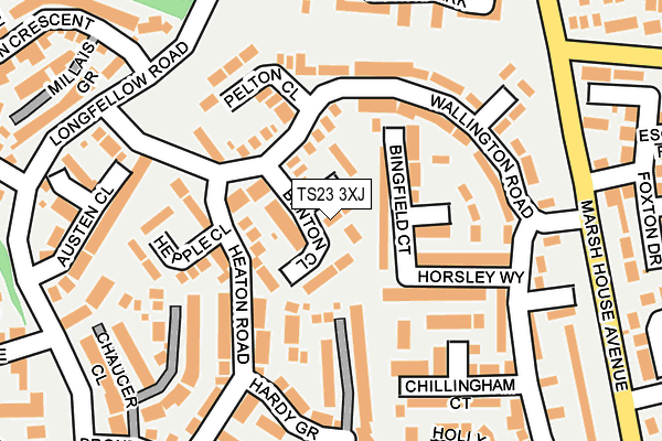TS23 3XJ map - OS OpenMap – Local (Ordnance Survey)